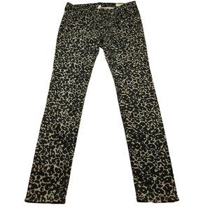 Rag & Bone Womens 28 Jeans Leopard‎ Print Amoeba Pants Skinny Mid Rise